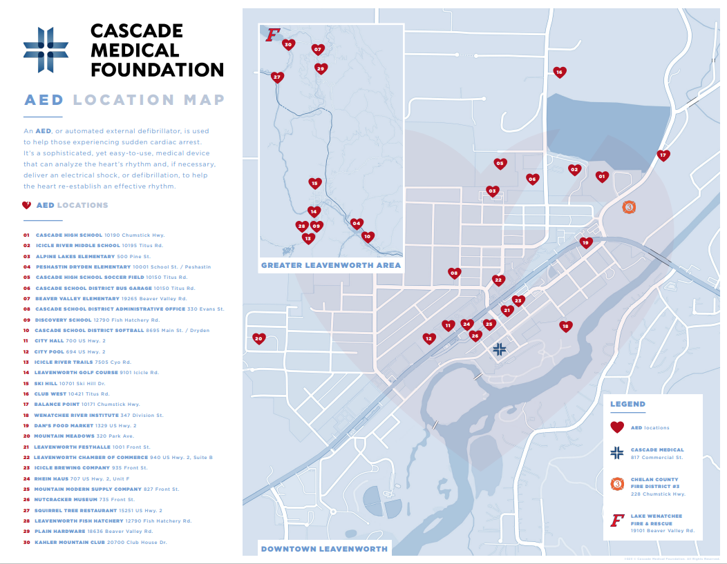 Here is the current list of AED locations